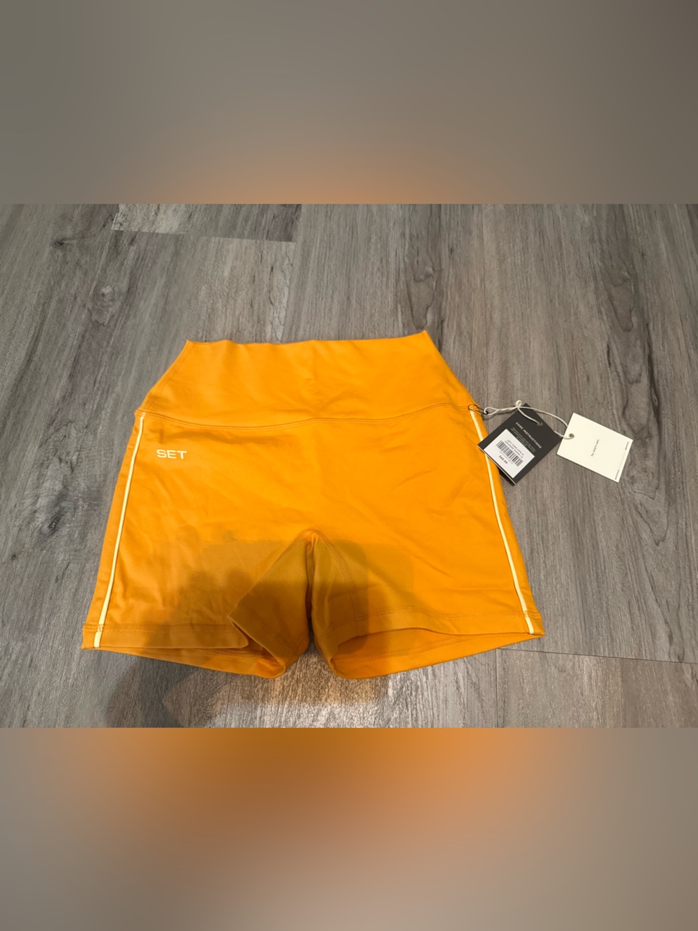SET Active Orange High-Waist Workout Shorts